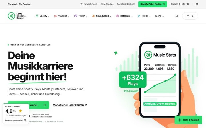 Homepage of echte-streams-kaufen.de