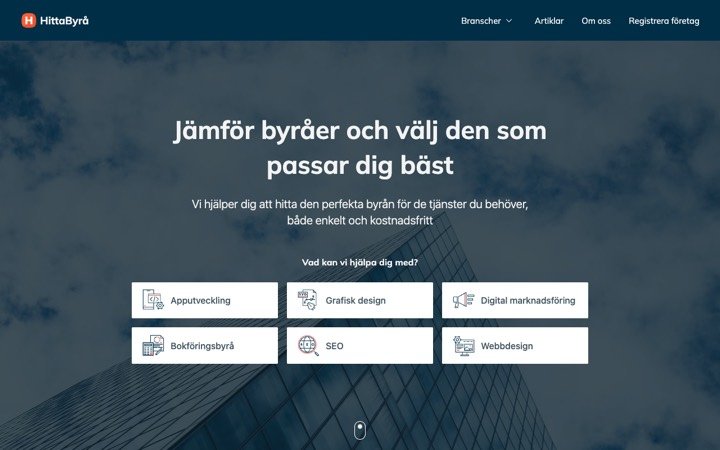 Homepage of hittabyrå.se