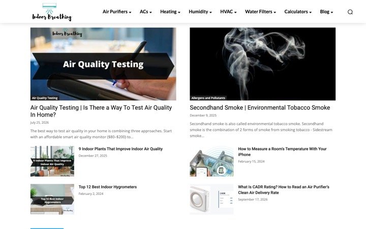 Homepage of indoorbreathing.com