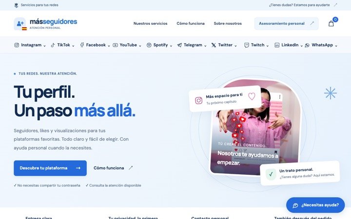 Homepage of masseguidores.es