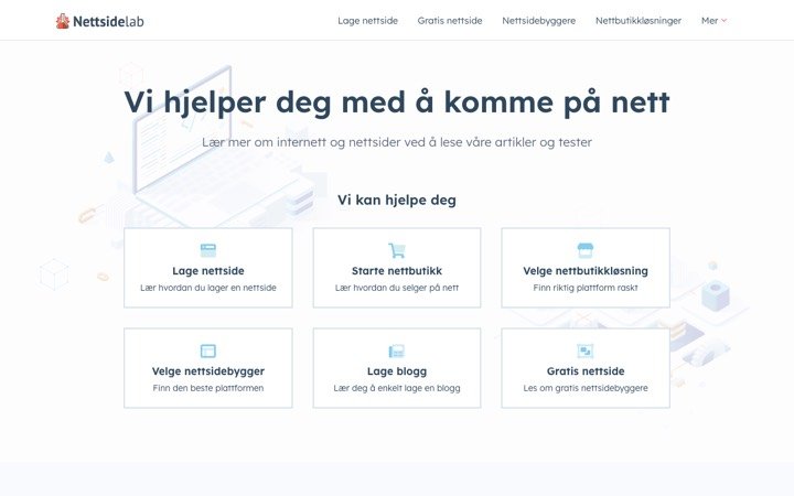 Homepage of nettsidelab.no