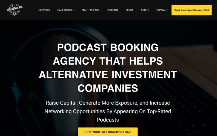 Homepage of podcastingyou.com