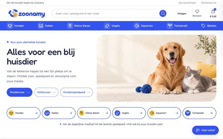 Homepage of zoonamy.nl
